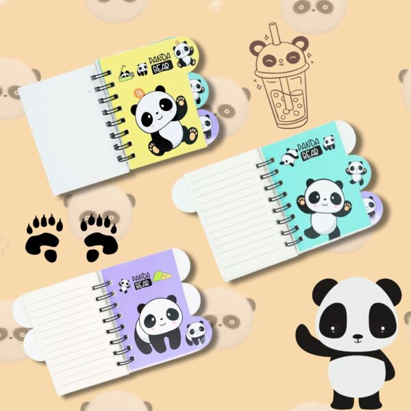 Mini Panda Spiral Notebook Diary A6 size - Image 3